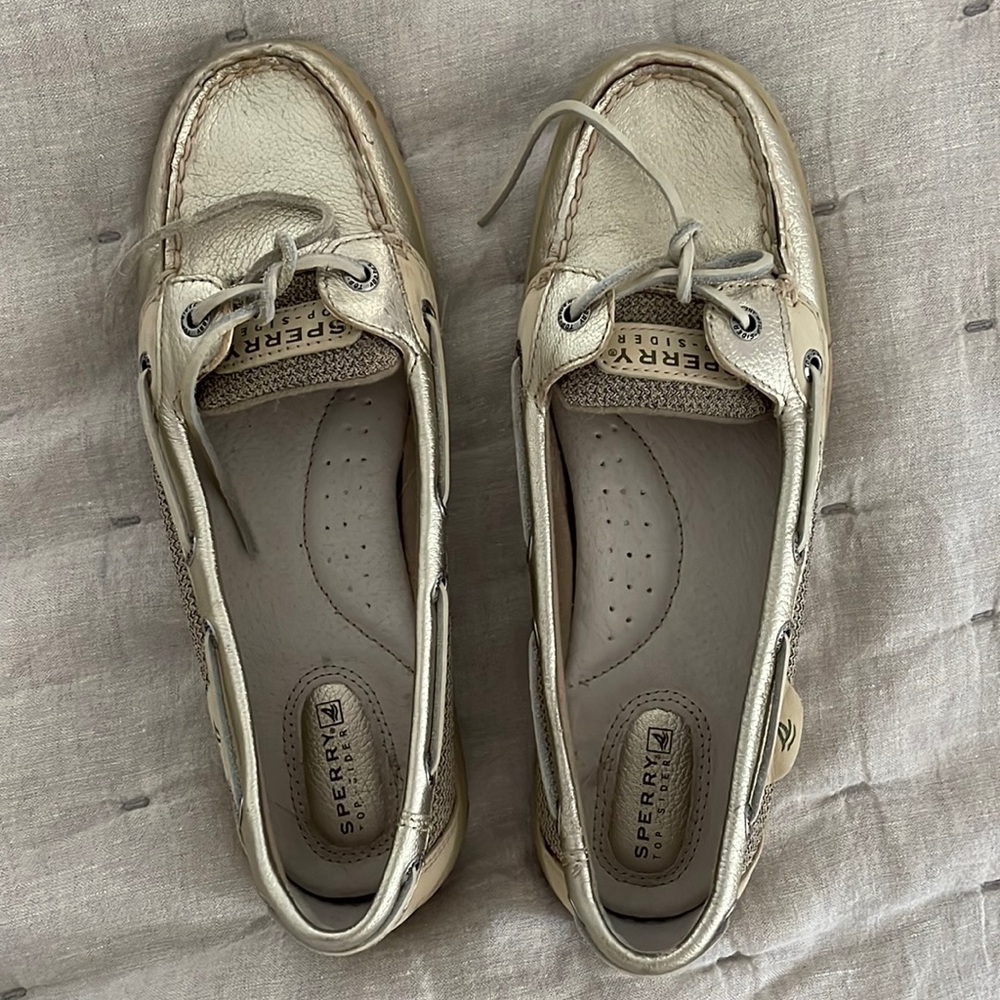 Sperry Angelfish boat shoe in metallic gold